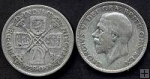Stříbrná mince 1 Florin Velká Británie 1928 VG, George V.