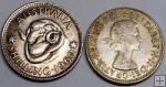 Strieborná minca 1 Šiling Austrália 1960 VF, Alžbeta II.