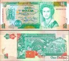 *1 Dolár Belize 1990 P51 UNC, královna Alžběta II.