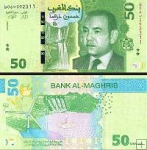 *50 Dirhamov Maroko 2023, P81 Bank Al Maghrib UNC