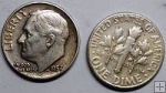 Strieborná minca 10 Centov USA 1957 VF, Roosevelt
