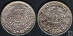 Stříbrná mince 1/2 Marky 1917A Německá říše VF, Wilhelm II.
