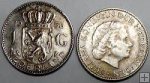 Strieborná minca 1 Gulden 1956 Holandsko VF, Juliana