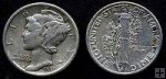 Strieborná minca 10 Centov USA 1937 F, Mercury Dime
