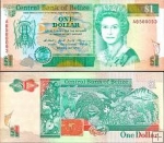 *1 Dolár Belize 1990 P51 UNC, kráľovna Alžbeta II.