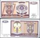 *10 Dinárov Chorvátsko 1992 R1 UNC, Srbská Krajina