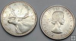 Strieborná minca 25 Centov Kanada 1961 VF, Alžbeta II.