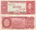 *100 Pesos Bolivianos Bolívia 1962, P163 UNC