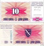 *10 Dinárov Bosna a Hercegovina 1994, P41a UNC