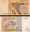 *500 Frankov Západná Afrika - Togo 2018, P819Tg UNC