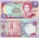 *5 Dolárov Bermudy 1989 P35b UNC