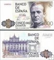 *5000 pesiet Španielsko 1979-85 P160 UNC, Juan Carlos I.