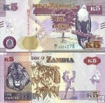 *5 Kwacha Zambia 2015-22, P57 UNC