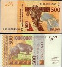 *500 Frankov Burkina Faso, Západoafrické štáty 2024 P319Cm UNC