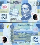 *20 mexických pesos Mexiko 2006-16, polymer P122 UNC