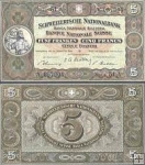 *5 Franků Švýcarsko 1947-52 P11 UNC