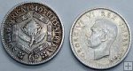 Stříbrná mince 6 Pencí Jižní Afrika 1940 F, George VI.