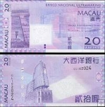 *20 Patacas Macao 2005-2017, P81 BNU UNC