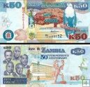 *50 Kwacha Zambia 2014, P55 UNC 50. výročie nezávislosti