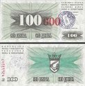 *100 000 Dinárov Bosna a Herzegovina 1993, P56f UNC