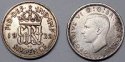 Stříbrná mince 6 Pence 1939 Veľká Británia, George VI.