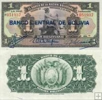 *1 Boliviano Bolívia 1929, P112 AU