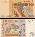 *500 Frankov Západná Afrika - Togo 2018, P819Tg UNC