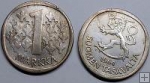 Strieborná minca 1 Markka Fínsko 1964 VF