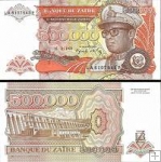 *500 000 Zaires Zair 1992, P43 UNC