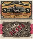 *5 Pesos Kuba 1896-97 P48 AU/UNC