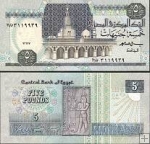 *5 egyptských libier Egypt 1989-2001 P59 UNC