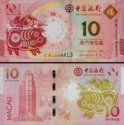 *10 patacas Macao 2019 P122 UNC Bank of China, Rok prasaťa