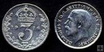 Strieborná minca 3 Pence 1916 Veľká Británia VF, George VI.