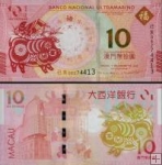 *10 patacas Macao 2019 P88D UNC B.N.U. Rok prasaťa