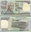 *50 000 Rupií Indonézia 1995-1998, P136 UNC