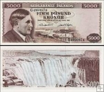 *5000 Krónur Island 1961, P47a UNC