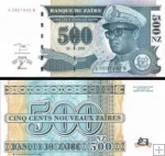 *500 Nových Zaires Zair 1995, P65 UNC