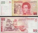 *20 Pesos Argentína 2003-18, P355 UNC