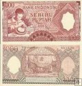 *1000 Rupií Indonézia 1958, P61 AU