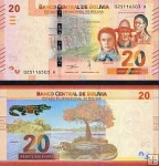 *20 Bolivianos Bolívia 2018, P249 UNC