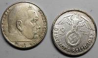 Strieborná minca 2 Marky 1937F Nemecko Tretia ríša VF Hindenburg - Kliknutím na obrázok zatvorte -