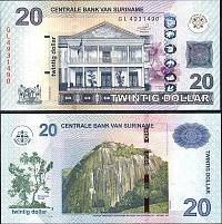 *20 Dolárov Surinam 2019, P164c UNC - Kliknutím na obrázok zatvorte -