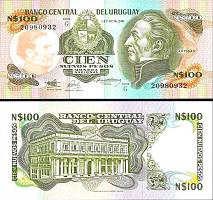 *100 Nuevos Pesos Uruguay 1987, P62A UNC - Kliknutím na obrázok zatvorte -