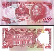 *500 Nových pesos Uruguaj 1991, P63A UNC - Kliknutím na obrázok zatvorte -